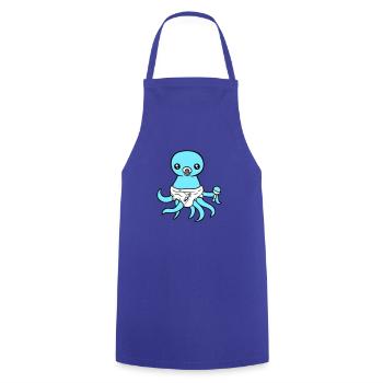 Octopus Bébé Hochet Couche Sucette Enfant Né - Tablier de cuisine - bleu royal - Devant - AI Model Male 185 dark (185cm)