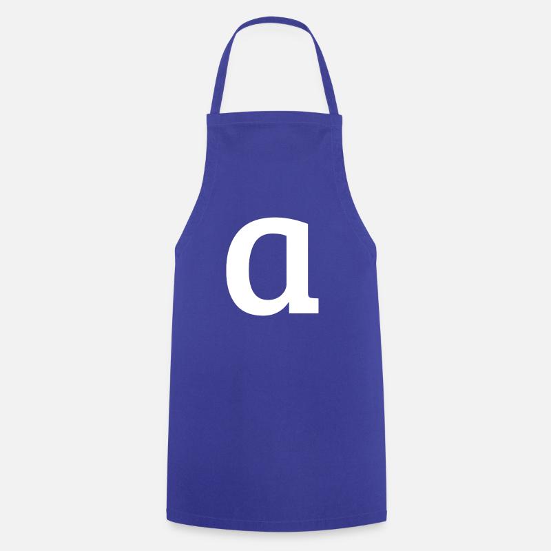 Lettre a « a » blanc - Tablier de cuisine - bleu royal