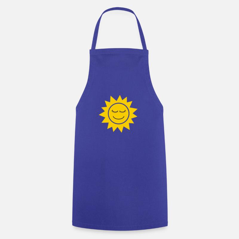 Smiling Sun - Cooking Apron - royal blue