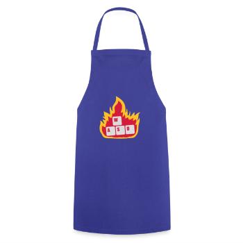 Nerd Computer WASD Keyboard - Cooking Apron - royal blue - Front - AI Model Male 185 dark (185cm)