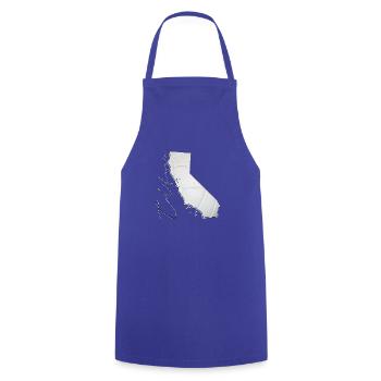 California (USA) | real volleyball | Map S - Cooking Apron - royal blue - Front - AI Model Male 185 dark (185cm)