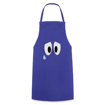 Smiley Sad Eyes - Cooking Apron - royal blue - Front - AI Model Male 185 dark (185cm)