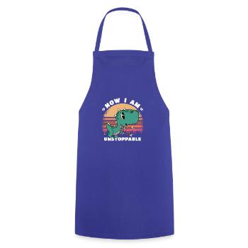 Now I'm Unstoppable - Funny T-Rex Dinosaur - Cooking Apron - royal blue - Front - AI Model Male 185 dark (185cm)