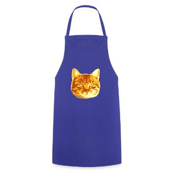 Joli chat réaliste face de tête - Tablier de cuisine - bleu royal - Devant - AI Model Male 185 dark (185cm)