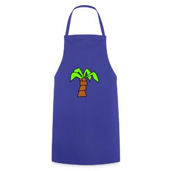 Palm Tree Island Tree Plage Vacances Noix de Mer Cool - Tablier de cuisine - bleu royal - Devant - AI Model Male 185 dark (185cm)