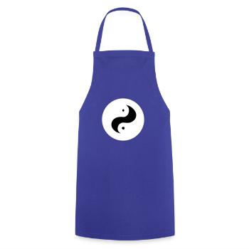 Yin Yang Sign Symbol Peace Happiness Vector 5 - Cooking Apron - royal blue - Front - AI Model Male 185 dark (185cm)