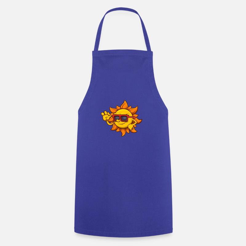Cool Sun Character - Cooking Apron - royal blue