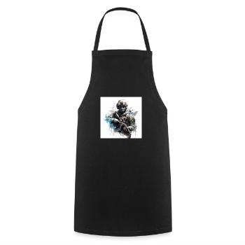 COD gaming art shooter - Cooking Apron - black - Front - AI Model Male 185 dark (185cm)