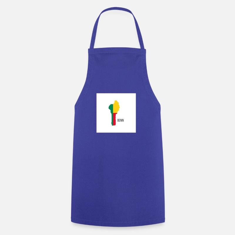 Benin Flag, Map - Cooking Apron - royal blue