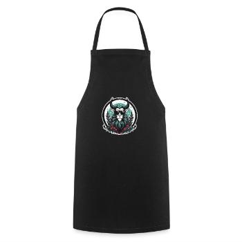 Dessin de Noël Krampus - Tablier de cuisine - noir - Devant - AI Model Male 185 dark (185cm)