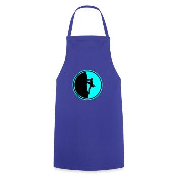 klettern bergsteigen silhouette kreis - Kochschürze - Royalblau - Vorne - AI Model Male 185 dark (185cm)