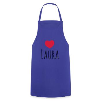 Herz Laura Geschenk - Kochschürze - Royalblau - Vorne - AI Model Male 185 dark (185cm)
