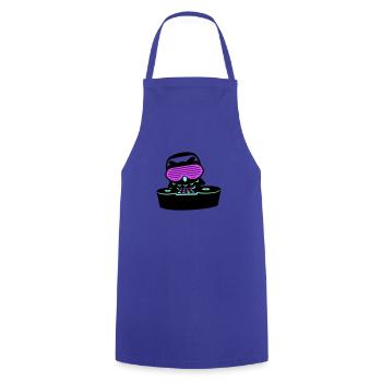 DJ Eule Mischpult Musik auflegen Club Disko Party - Kochschürze - Royalblau - Vorne - AI Model Male 185 dark (185cm)