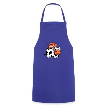 Tortue d’eau vache 2 amis équipe équitation mignon - Tablier de cuisine - bleu royal - Devant - AI Model Male 185 dark (185cm)