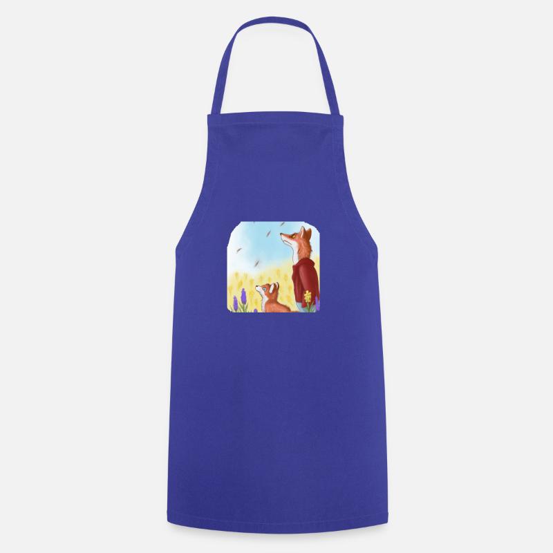 Father Fox and son Fox - Cooking Apron - royal blue