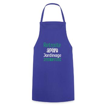 Retraite apéro jardinage cadeau jardin jardinier - Tablier de cuisine - bleu royal - Devant - AI Model Male 185 dark (185cm)