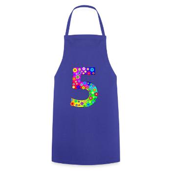 Fleurs numéro 5 - Tablier de cuisine - bleu royal - Devant - AI Model Male 185 dark (185cm)