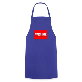 Warning Flexible Embroidery Design - Cooking Apron - royal blue - Front - AI Model Male 185 dark (185cm)