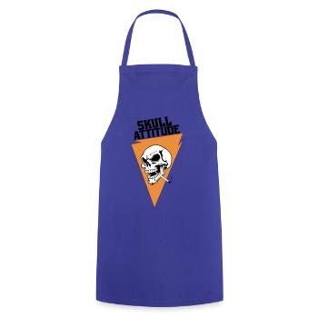 Rebel Skull with Triangle Cigarette - Cooking Apron - royal blue - Front - AI Model Male 185 dark (185cm)