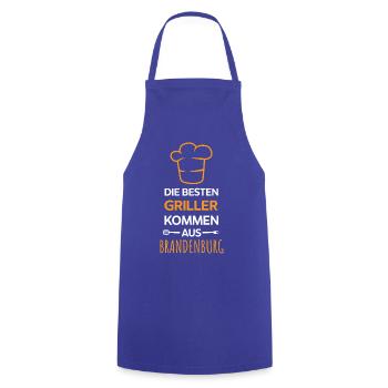 Die besten Griller kommen aus Brandenburg Design - Kochschürze - Royalblau - Vorne - AI Model Male 185 dark (185cm)