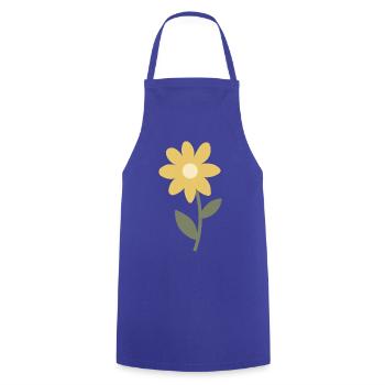 Minimal Flower Bloomdesign - Cooking Apron - royal blue - Front - AI Model Male 185 dark (185cm)