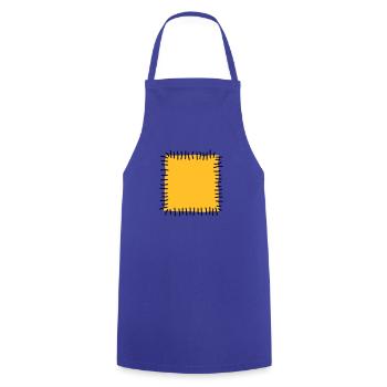 Flicken Reparatur Patchwork Stoff Nähen Naht Nadel - Kochschürze - Royalblau - Vorne - AI Model Male 185 dark (185cm)