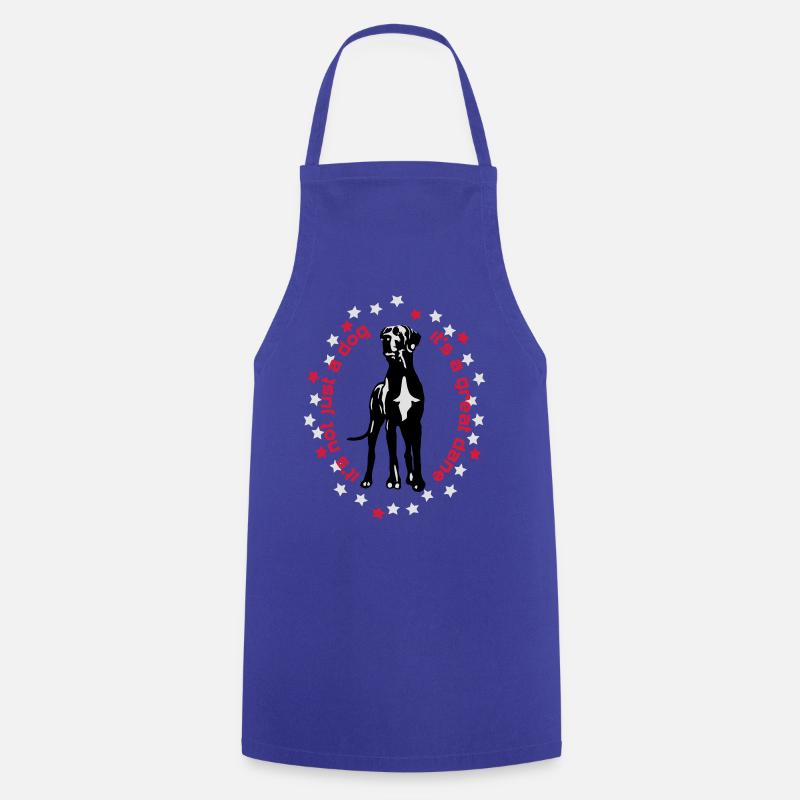 c'est un grand danois qui précède Great Dane - Tablier de cuisine - bleu royal