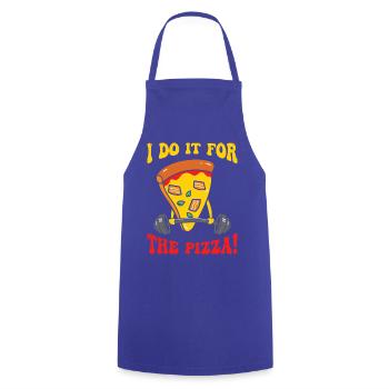 S’entraîner uniquement pour la pizza – design humoristique fitness - Tablier de cuisine - bleu royal - Devant - AI Model Male 185 dark (185cm)