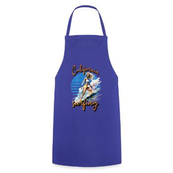 California Surfing Surfer Girl Vintage Sunset - Tablier de cuisine - bleu royal - Devant - AI Model Male 185 dark (185cm)