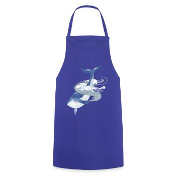 blue whale fish in the ocean with whale fin - Cooking Apron - royal blue - Front - AI Model Male 185 dark (185cm)