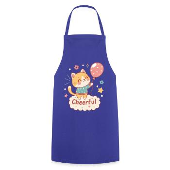 Festive Balloon Cat - Cooking Apron - royal blue - Front - AI Model Male 185 dark (185cm)