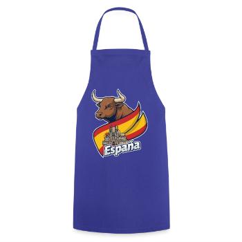 Toro Español con Barcelona - Tablier de cuisine - bleu royal - Devant - AI Model Male 185 dark (185cm)