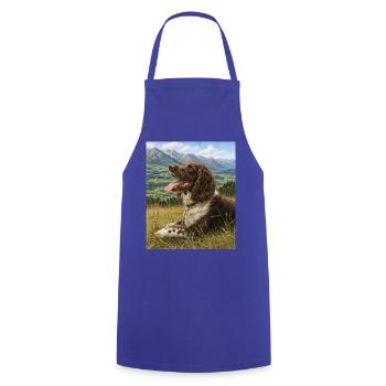 Kleiner Münsterländer - Tablier de cuisine - bleu royal - Devant - AI Model Male 185 dark (185cm)
