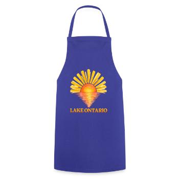 Lake Ontario Sonnenuntergang – Leben im See der Großen Seen - Kochschürze - Royalblau - Vorne - AI Model Male 185 dark (185cm)