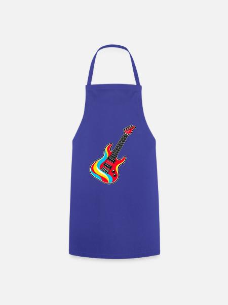 Bunte E-Gitarre - Kochschürze - Royalblau