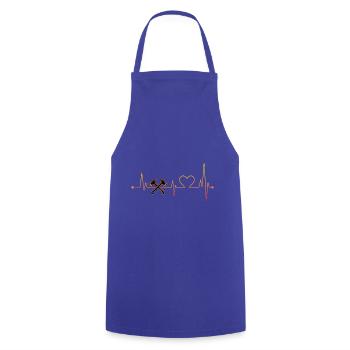 Battement de cœur de lancer de hache - Tablier de cuisine - bleu royal - Devant - AI Model Male 185 dark (185cm)
