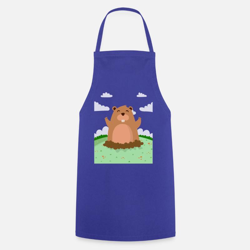Marmotte - Tablier de cuisine - bleu royal