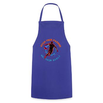 Neon football match, motivational quote - Cooking Apron - royal blue - Front - AI Model Male 185 dark (185cm)