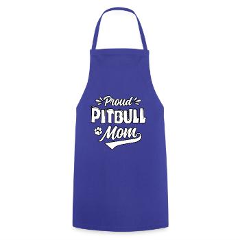 Maman Pitbull fière - Tablier de cuisine - bleu royal - Devant - AI Model Male 185 dark (185cm)