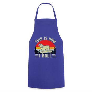 C’est comme ça que je roule bouledogue anglais - Tablier de cuisine - bleu royal - Devant - AI Model Male 185 dark (185cm)