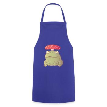 Cute Toadstool Toad Doodle - Cooking Apron - royal blue - Front - AI Model Male 185 dark (185cm)
