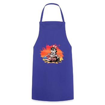 USA Cat Jet Ski - Cooking Apron - royal blue - Front - AI Model Male 185 dark (185cm)