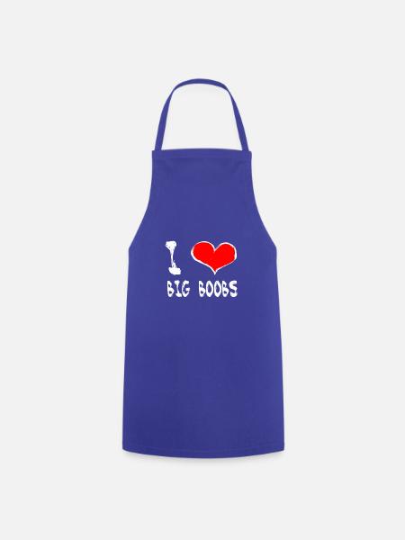 I Love big boobs - Kochschürze - Royalblau