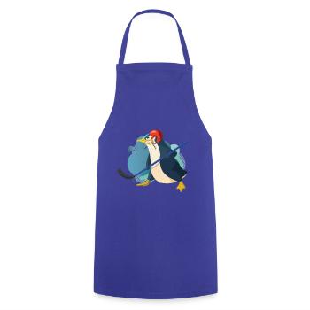 cooler lustiger Eishockey Pinguin - Kochschürze - Royalblau - Vorne - AI Model Male 185 dark (185cm)