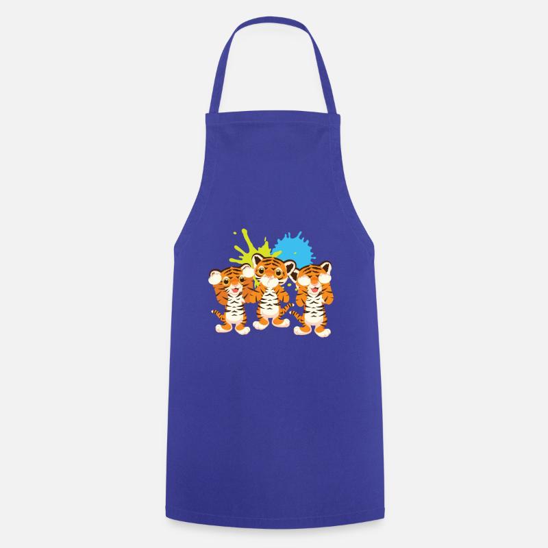 tiger - Cooking Apron - royal blue