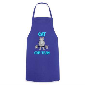 katzen fitness gym Geschenk Tshirt - Kochschürze - Royalblau - Vorne - AI Model Male 185 dark (185cm)