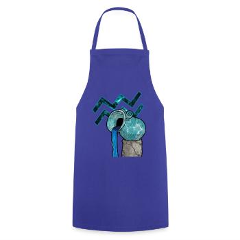 Aquarius Zodiac Sign Aquarius Gift T-Shirt - Cooking Apron - royal blue - Front - AI Model Male 185 dark (185cm)