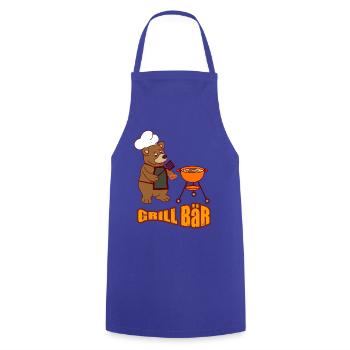 Grill Meister Bär Geschenk Shirt - Kochschürze - Royalblau - Vorne - AI Model Male 185 dark (185cm)