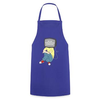Révolution lavage de cerveau résistance à la télévision - Tablier de cuisine - bleu royal - Devant - AI Model Male 185 dark (185cm)