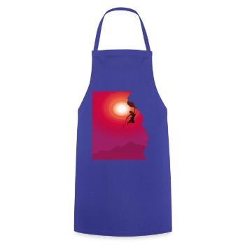 Klettern Bergsteigen Sonnenaufgang Geschenk - Kochschürze - Royalblau - Vorne - AI Model Male 185 dark (185cm)